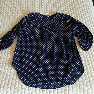 Sale! Chaus blue polka dotted blouse